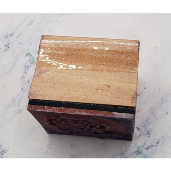 Romantic Single Rose Stem Wood Mounted Rubber Stamp - Picture 4 of 7